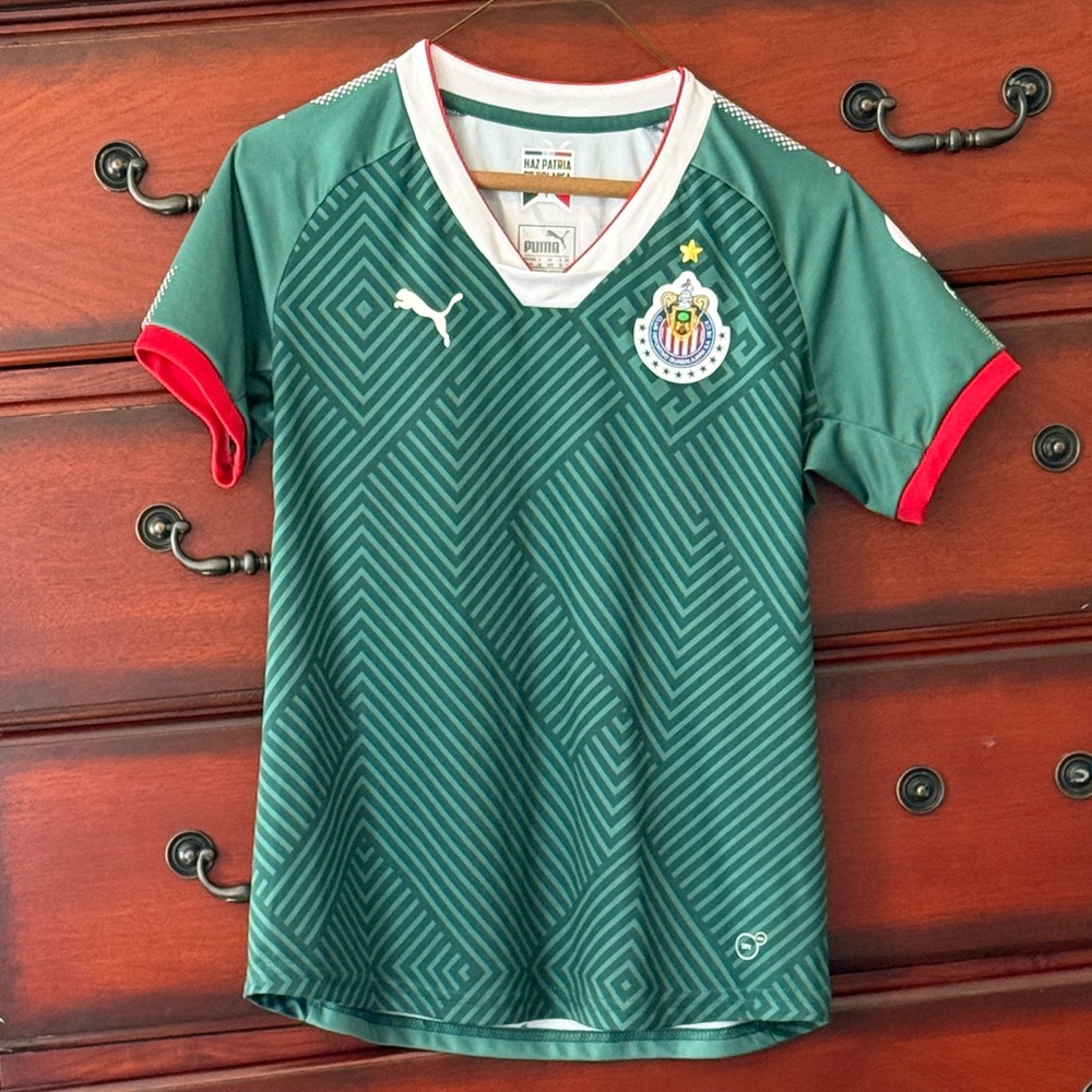PUMA Kids Green and Red Sports Jersey